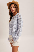 Load image into Gallery viewer, Blue Open Knit Sweater

