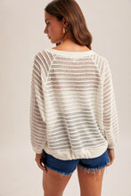 Load image into Gallery viewer, White Boatneck Raglan Tie Top
