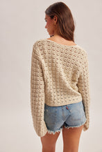 Load image into Gallery viewer, Hem + Thread Ecru Tie Bell Sleeve Cardi
