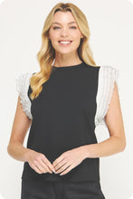 Load image into Gallery viewer, Black Ruffle Trim Top
