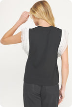 Load image into Gallery viewer, Black Ruffle Trim Top
