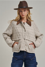 Load image into Gallery viewer, Oatmeal + Coffee Quilted Jacket
