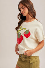 Load image into Gallery viewer, Hem + Thread Strawberry Sweater Top
