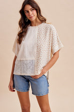 Load image into Gallery viewer, Lace + Floral Cream Patchwork Top
