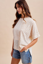 Load image into Gallery viewer, Lace + Floral Cream Patchwork Top
