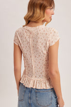 Load image into Gallery viewer, Hem + Thread Light Pink Floral Smocked Top
