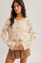 Load image into Gallery viewer, Natural Crochet Cardigan
