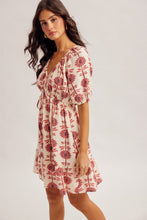 Load image into Gallery viewer, Hem + Thread Rose Floral V-Neck Dress
