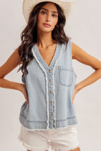 Load image into Gallery viewer, Striped Denim Tank

