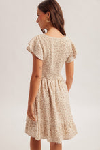 Load image into Gallery viewer, Hem + Thread Smocked Taupe Floral Dress
