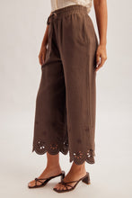 Load image into Gallery viewer, Brown Eyelet Culotte Pants
