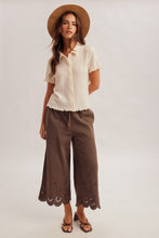 Load image into Gallery viewer, Brown Eyelet Culotte Pants
