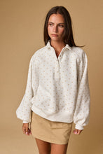Load image into Gallery viewer, Cream + Taupe Polka Dot Snap Pullover
