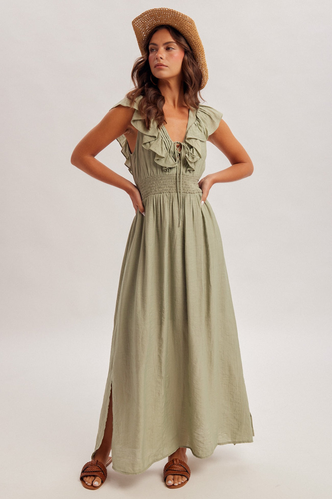 hem and thread maxi dress hem and thread maxi dress Nataly Ruched Maxi Dress