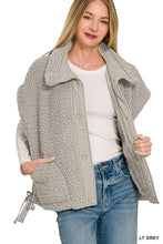 Load image into Gallery viewer, Oversized Grey Sherpa Vest
