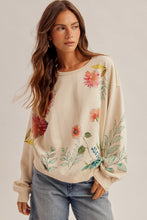 Load image into Gallery viewer, Hem + Thread Ivory Watercolor Floral Sweatshirt
