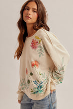 Load image into Gallery viewer, Hem + Thread Ivory Watercolor Floral Sweatshirt
