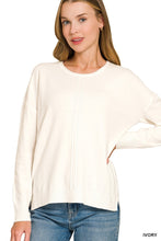 Load image into Gallery viewer, Ivory Front Seam Sweater
