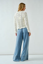 Load image into Gallery viewer, Ivory Scalloped Crochet Cardigan
