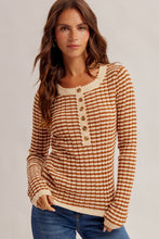 Load image into Gallery viewer, Rust Stripe Henley
