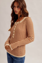 Load image into Gallery viewer, Rust Stripe Henley
