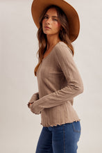 Load image into Gallery viewer, Mocha Scoop Ribbed Top
