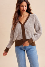 Load image into Gallery viewer, Cocoa Fuzzy V-Neck Sweater
