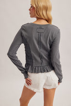 Load image into Gallery viewer, Charcoal Smocked Top
