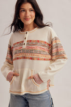 Load image into Gallery viewer, Cream Waffle Henley
