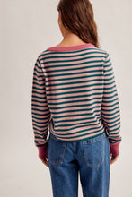 Load image into Gallery viewer, Green + Rose Stripe Cardigan
