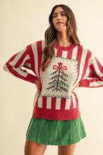 Load image into Gallery viewer, Striped Christmas Tree Sweater
