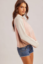 Load image into Gallery viewer, Pink + Tan Zip Sweater

