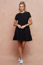 Load image into Gallery viewer, Black Babydoll Pleated Dress
