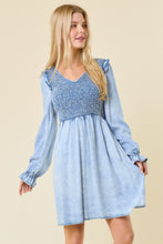 Load image into Gallery viewer, Light Denim Smocked Dress
