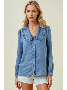 Peter Pan Collar Tencel Top