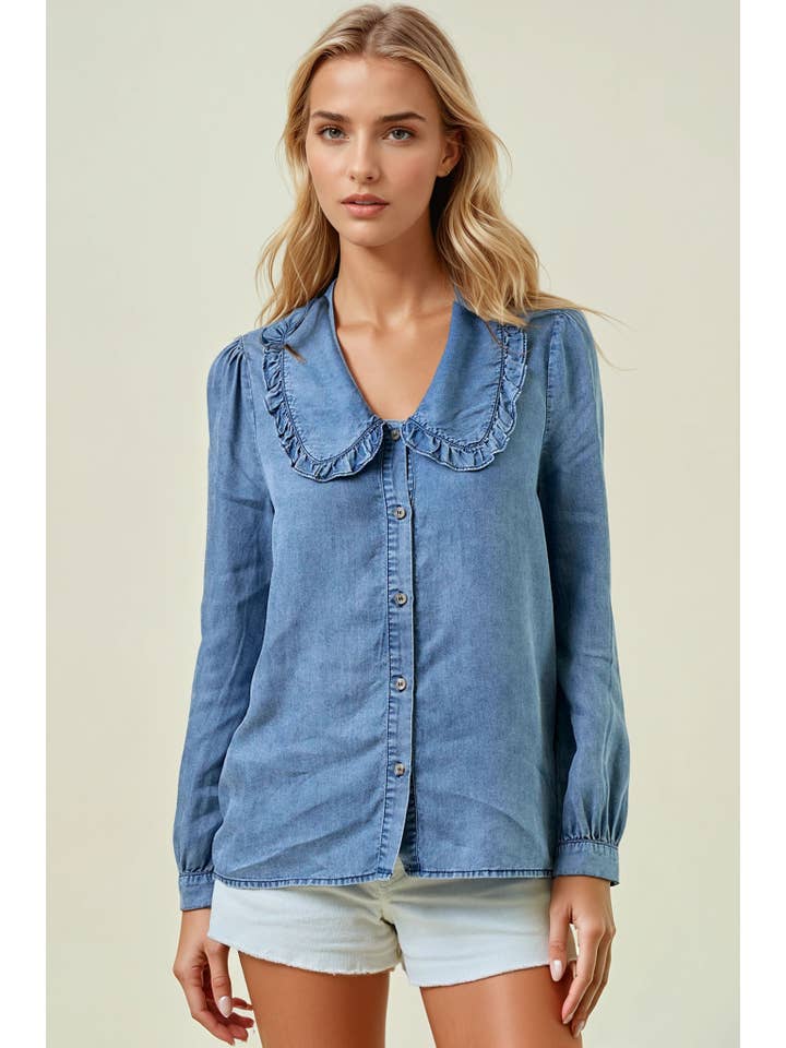 Peter Pan Collar Tencel Top