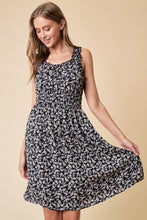 Load image into Gallery viewer, B+W Floral Smocked Tank Dress
