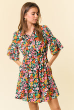 Load image into Gallery viewer, Black Garden Party Ruffle Sleeve Dress
