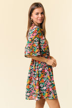 Load image into Gallery viewer, Black Garden Party Ruffle Sleeve Dress
