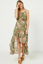 Load image into Gallery viewer, Olive Floral High Low Maxi
