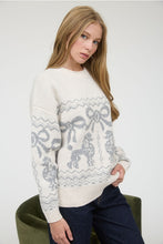 Load image into Gallery viewer, Ivory+ Grey Poodle Sweater
