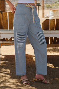 Blue Relaxed Stripe Pants