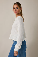 Load image into Gallery viewer, White Scoop Peplum Top
