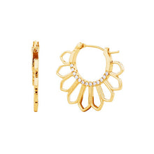 Load image into Gallery viewer, Flower CZ Hoops
