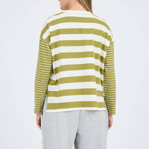 Green Mixed Stripe Top