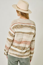 Load image into Gallery viewer, Almond + Sage Wavy Stripe Sweater
