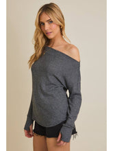 Load image into Gallery viewer, B+W Stripe Slouchy Top
