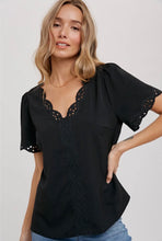 Load image into Gallery viewer, Black Eyelet Top
