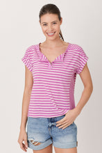 Load image into Gallery viewer, Mystree Berry Multi Stripe Tee
