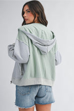 Load image into Gallery viewer, Green + Blue Zip Hoodie
